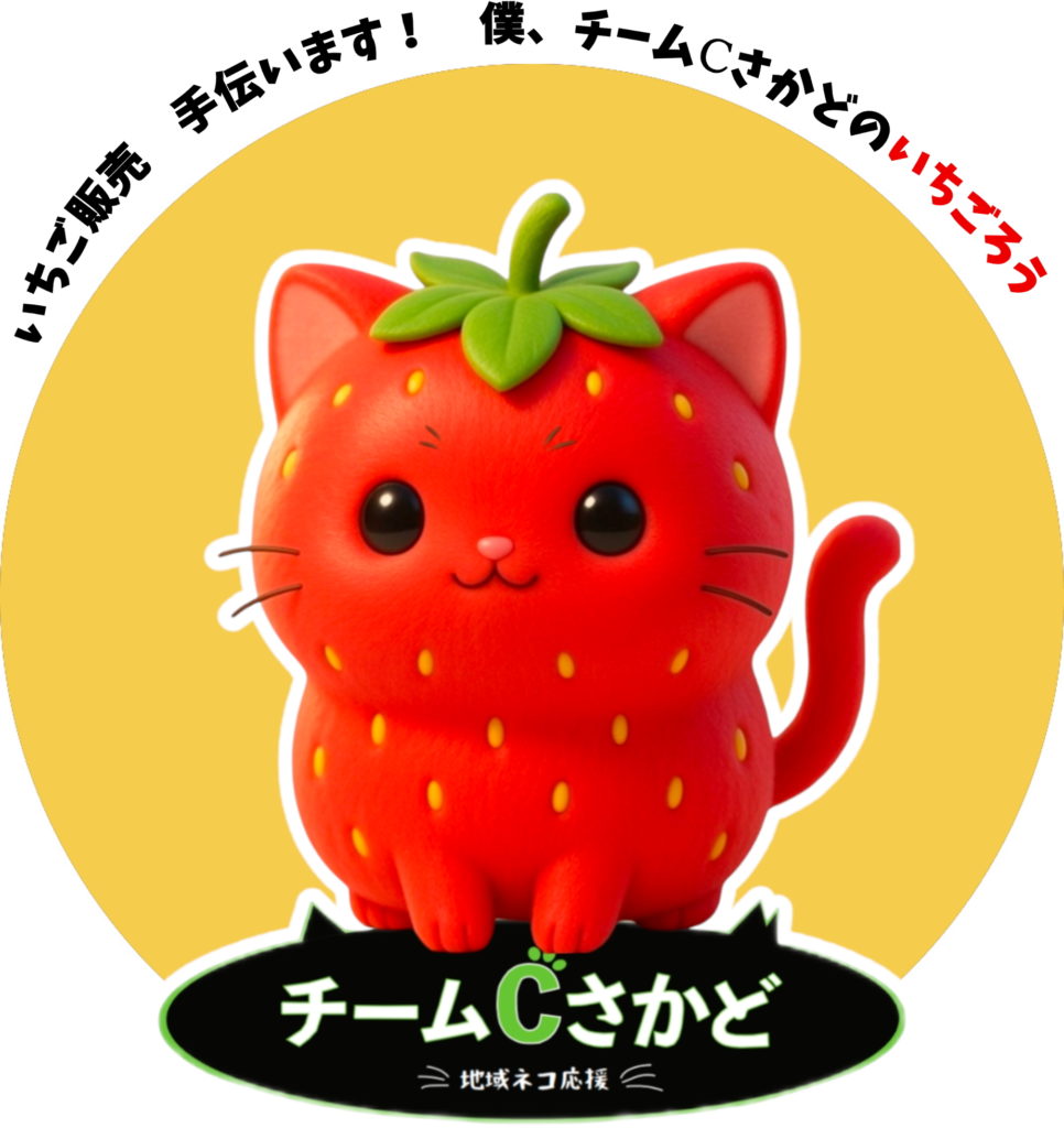 2026年1月31日坂戸市南北自由通路で猫雑貨＋イチゴを販売しました